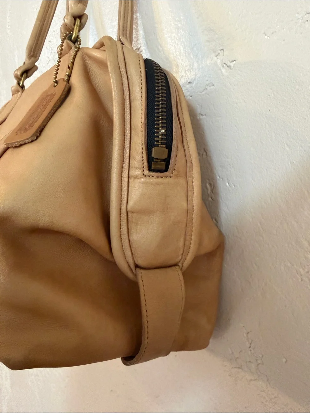 Vintage Coach 0846 Tan Leather Satchel Doctor Bag w/ Hangtag